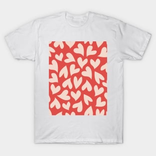 Seamless powder pink hearts pattern T-Shirt